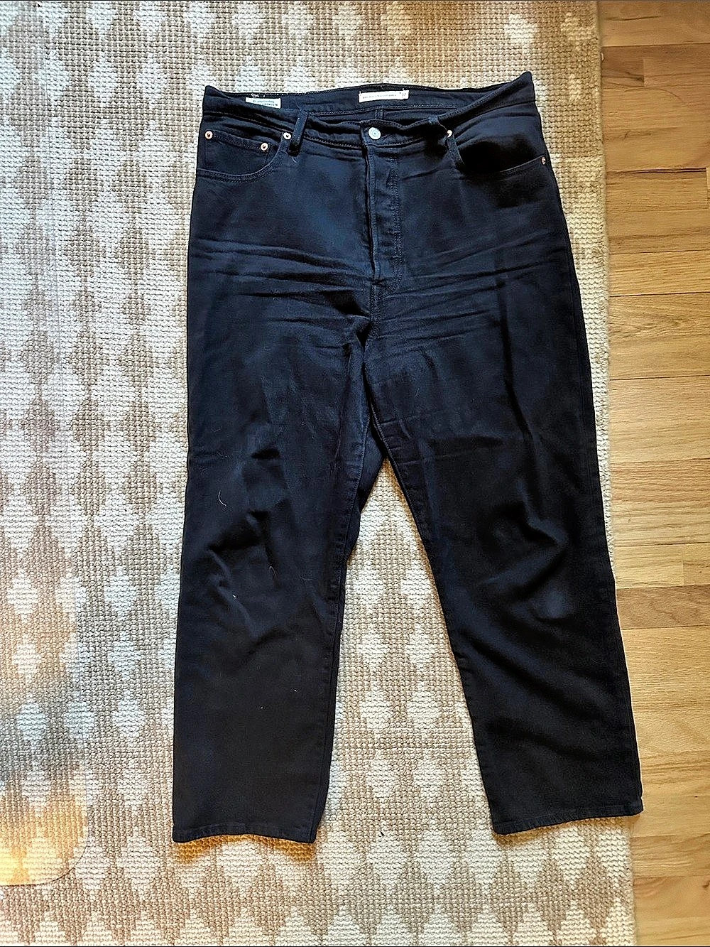 Levi's Ribcage Straight Ankle Jeans Black Jeans Waist 32